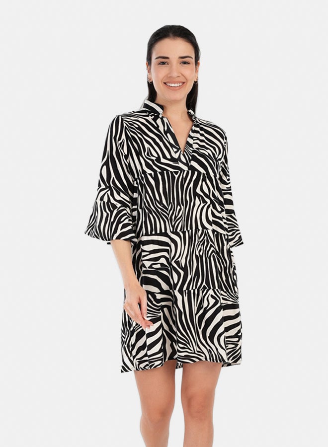 Carina Zebra Print Short Nightgown - Image 2