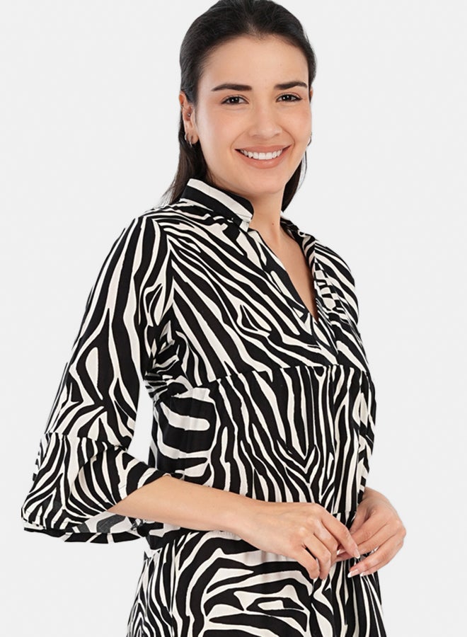 Carina Zebra Print Short Nightgown - Image 4