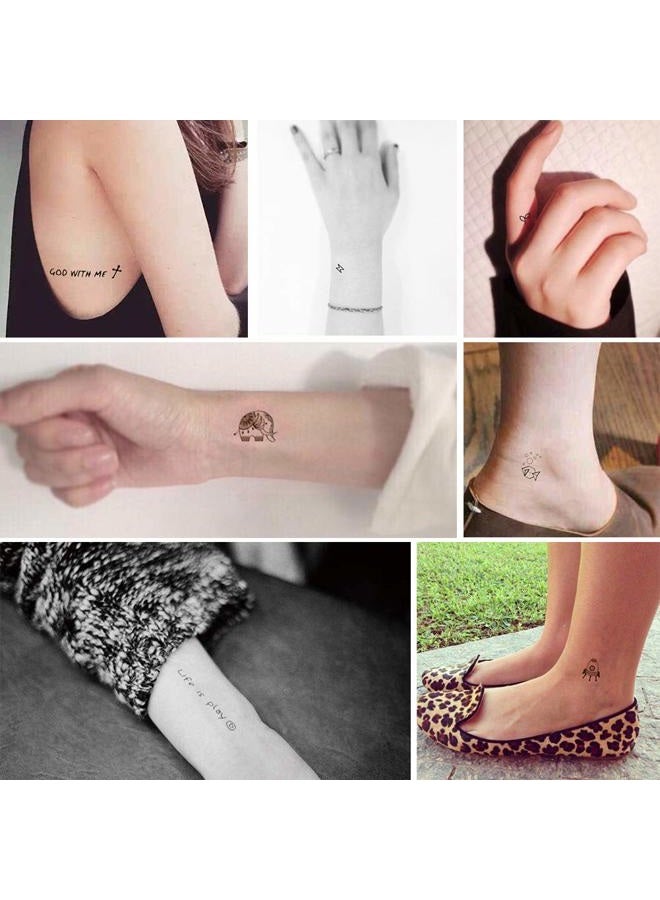 Everjoy تاتو مؤقت صغير لطيف من إيفرجوي 180+ نمط - 30 قطعة، كلمات مقاومة للماء، خطوط، زهور، أعمال فنية، أشكال، قلوب، أنماط للأطفال، البالغين، النساء والرجال - Image 4