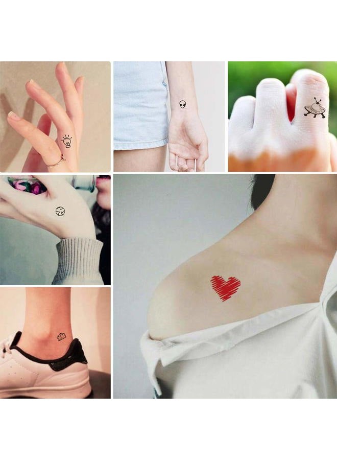 Everjoy تاتو مؤقت صغير لطيف من إيفرجوي 180+ نمط - 30 قطعة، كلمات مقاومة للماء، خطوط، زهور، أعمال فنية، أشكال، قلوب، أنماط للأطفال، البالغين، النساء والرجال - Image 3