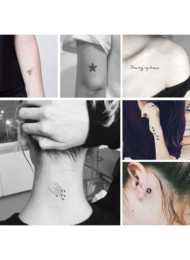 Everjoy تاتو مؤقت صغير لطيف من إيفرجوي 180+ نمط - 30 قطعة، كلمات مقاومة للماء، خطوط، زهور، أعمال فنية، أشكال، قلوب، أنماط للأطفال، البالغين، النساء والرجال - Image 1