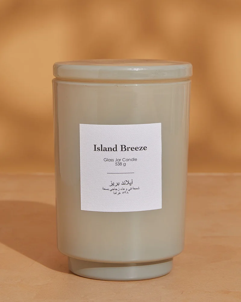 REDTAG Cream Island Breeze Jar Candle With Lid  (19Oz)