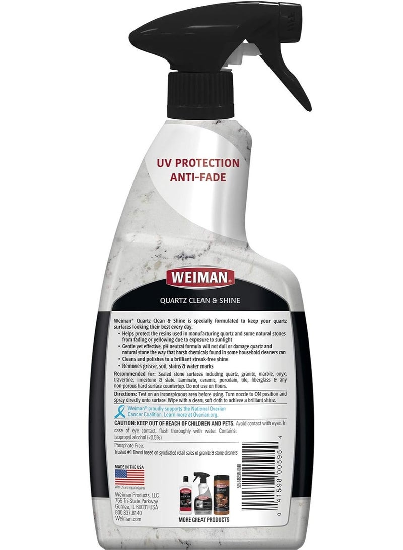 Weiman Quartz Countertop Cleaner and Polish - 710ml - Clean and Shine Your Quartz Countertops Islands and Stone Surfaces with Ultra Violet Protection - Image 2