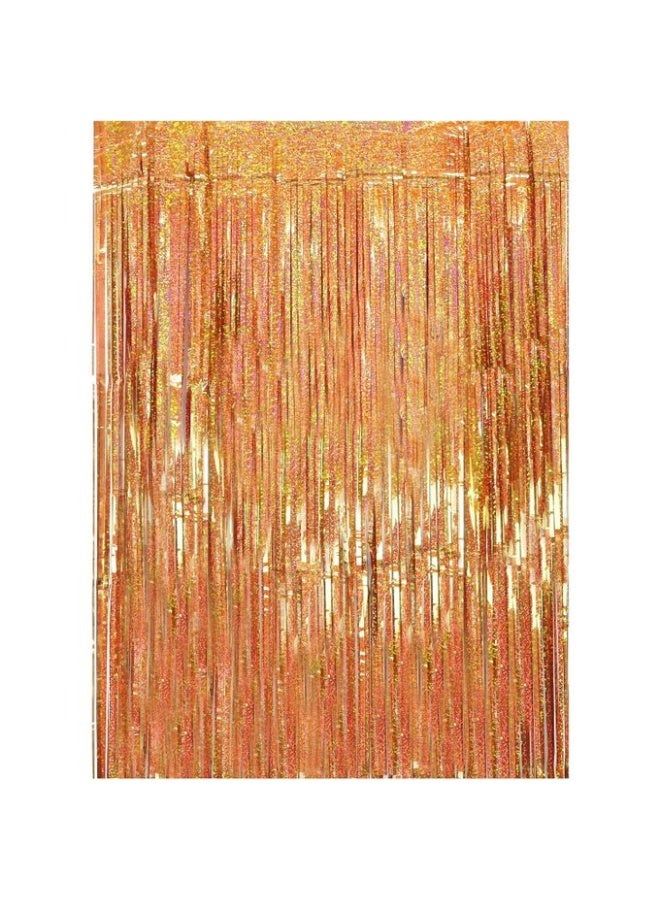 ستارة من القصدير برونزي وردي – خلفية لامعة 1 متر × 2 متر للحفلات وأعياد الميلاد وحفلات الزفاف وكشك الصور – شرائط معدنية لتزيين الجدران – ديكور معلق لامع للمناسبات والاحتفالات - Image 1