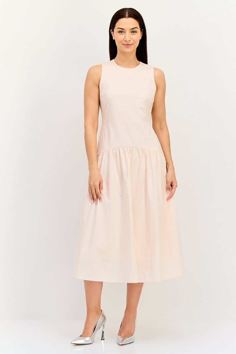 bebe Women Solid Maxi Dress, Light Pink - Image 1