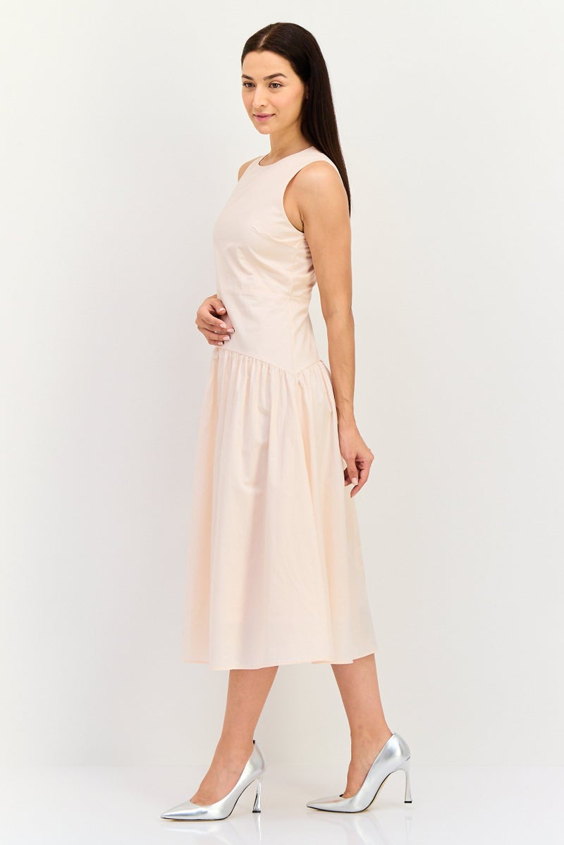 bebe Women Solid Maxi Dress, Light Pink - Image 3