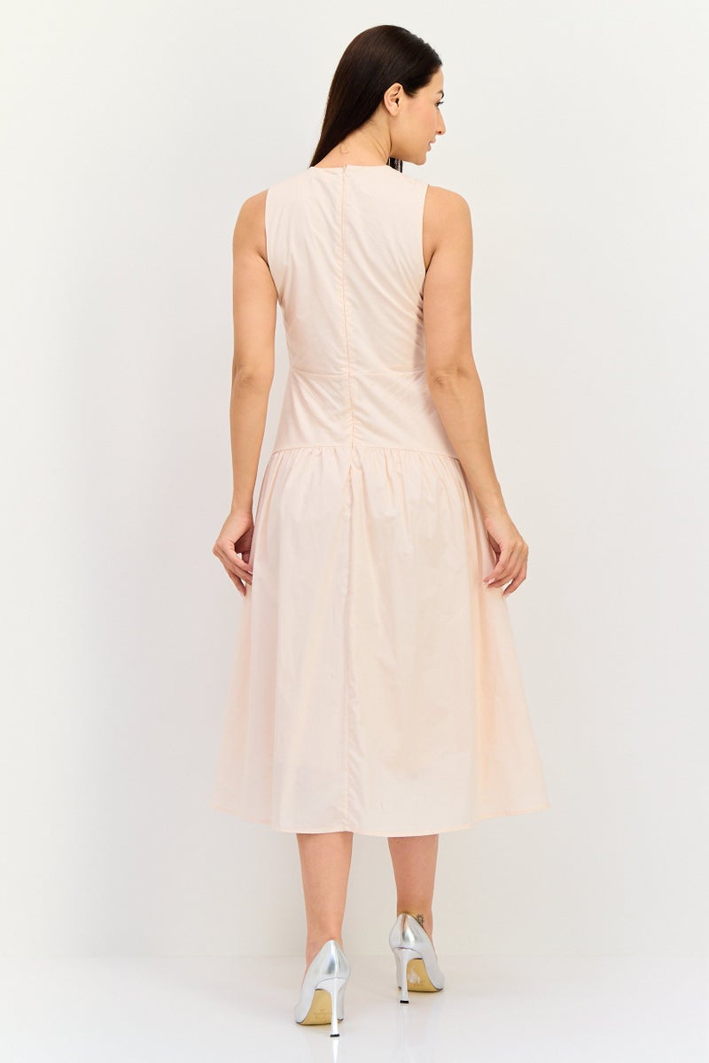 bebe Women Solid Maxi Dress, Light Pink - Image 4