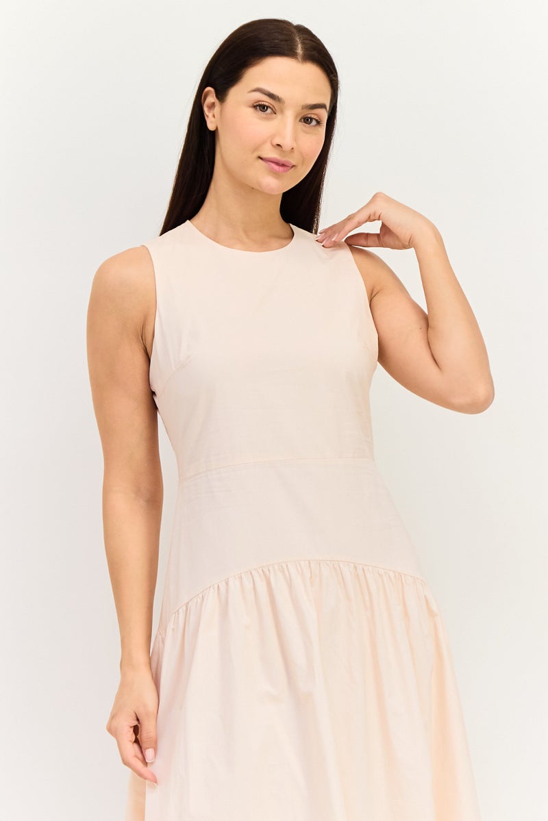 bebe Women Solid Maxi Dress, Light Pink - Image 2