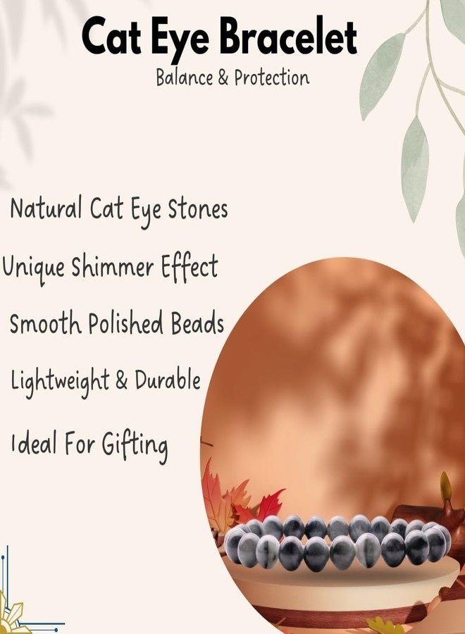 Plus Value Cat Eye Stone Bracelet Reiki Healing Crystal Aura Chakra Vastu Feng Shui (8mm Beads Size, Jute Bag) - Image 5