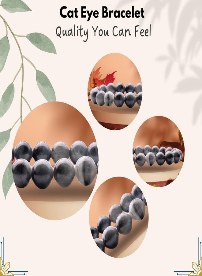 Plus Value Cat Eye Stone Bracelet Reiki Healing Crystal Aura Chakra Vastu Feng Shui (8mm Beads Size, Jute Bag) - Image 3
