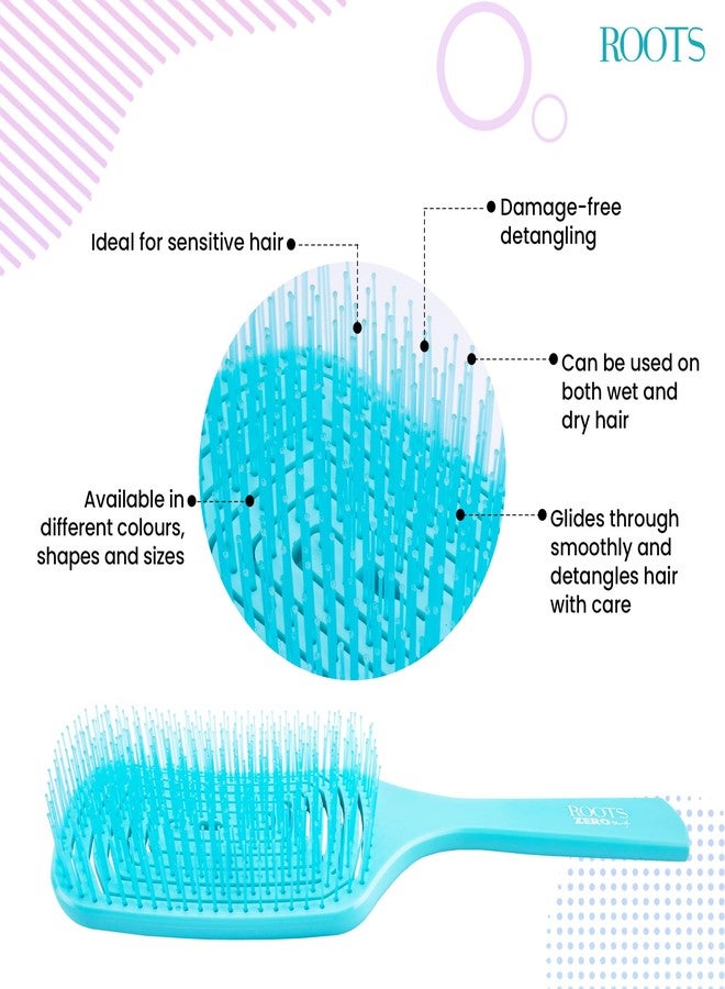 ROOTS Truglam Rectangle Vented Hair Brush | Gentle bristles | Detangling Brush for Sensitive/Wet/Dry Hair | For All Hair Types | For Men & Women | Length - 10 Inch, Model No - RZTZ-EM - Image 4