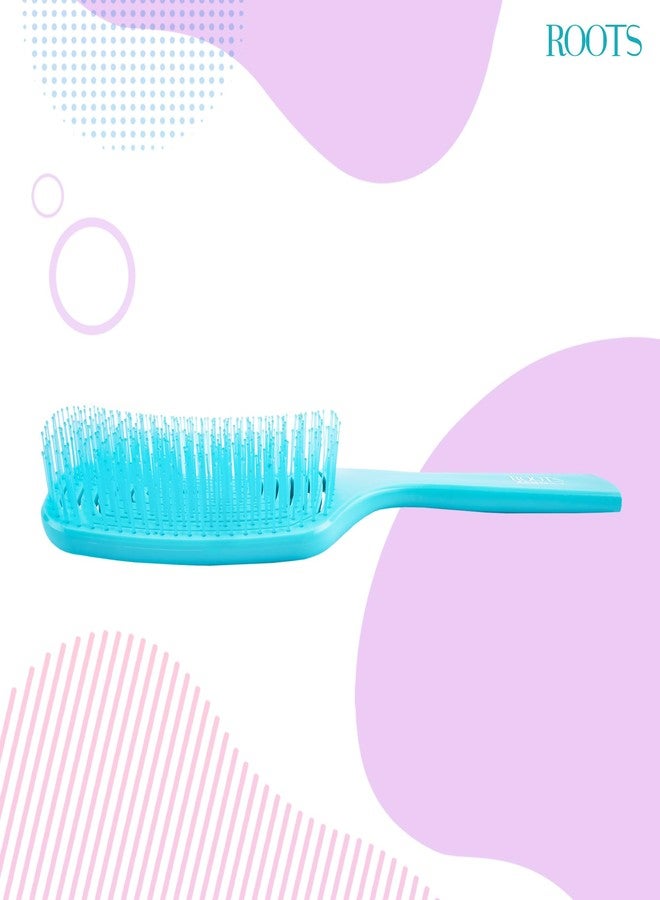 ROOTS Truglam Rectangle Vented Hair Brush | Gentle bristles | Detangling Brush for Sensitive/Wet/Dry Hair | For All Hair Types | For Men & Women | Length - 10 Inch, Model No - RZTZ-EM - Image 3