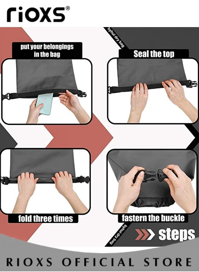 RIOXS Foldable Storage Waterproof Dry Bag Beach Swimming Bag Fit for Kayaking Beach Rafting Boating Hiking Camping and Fishing with Universal Waterproof Phone Pouch Cellphone Dry Bag  - Image 3