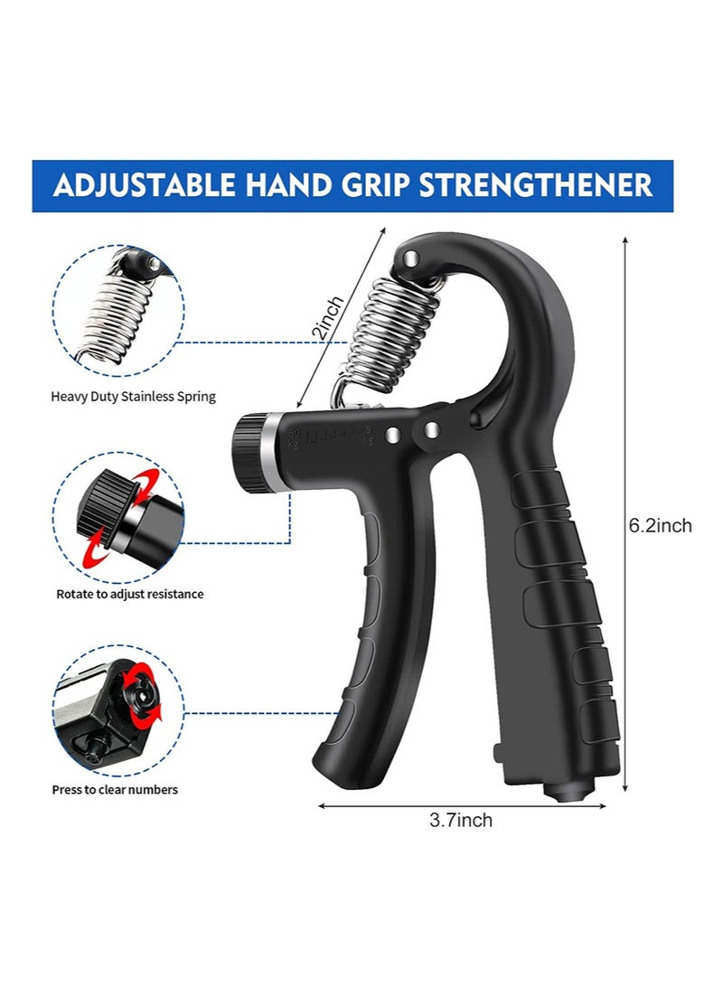 Aikanbo Hand Grip Strengthener Set with Wrist Strengthener, 4-Piece Hand Exerciser Set for Forearm Exercises, Adjustable Grip Trainer, Jump Rope, Training and Recovery (Black) - Image 5
