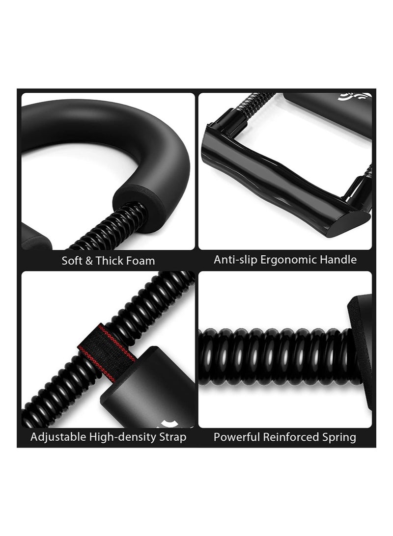 Aikanbo Hand Grip Strengthener Set with Wrist Strengthener, 4-Piece Hand Exerciser Set for Forearm Exercises, Adjustable Grip Trainer, Jump Rope, Training and Recovery (Black) - Image 3