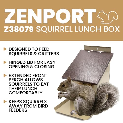 Zenport Z38079 Squirrel Lunch Box Hopper Feeder, Beige - Image 2