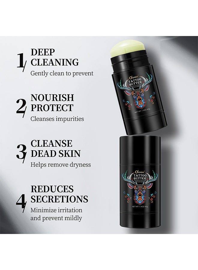 OCHEAL Tattoo butter, tattoo aftercare helps heal & prevents fading, new and old tattoo moisturizing repair brightener, for color enhancement, natural organic tattoo cream (40g) - Image 5