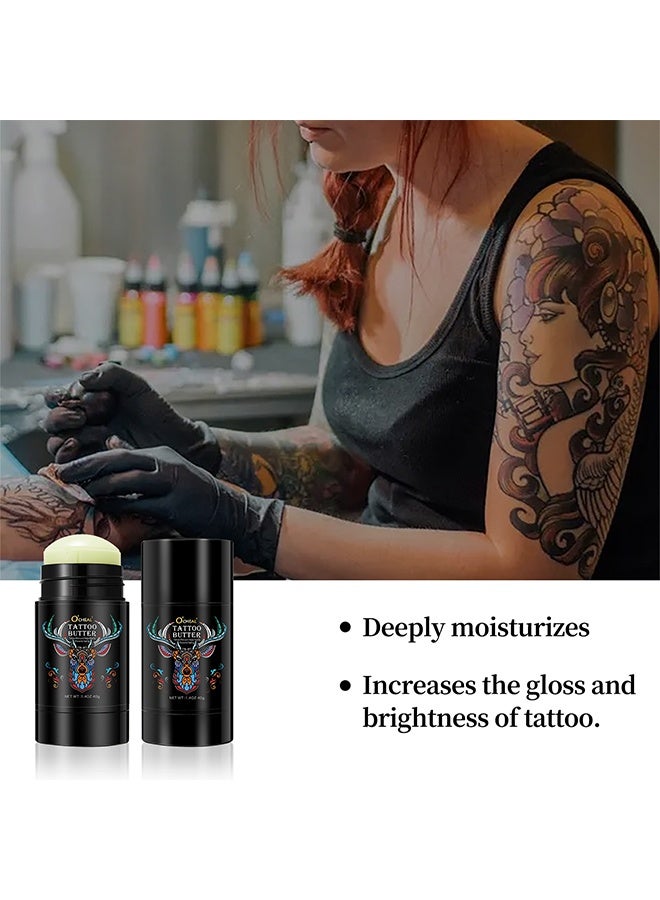 OCHEAL Tattoo butter, tattoo aftercare helps heal & prevents fading, new and old tattoo moisturizing repair brightener, for color enhancement, natural organic tattoo cream (40g) - Image 2