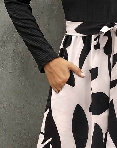 Zattcas 2026 Long Sleeve Spring Fall Dresses for Women Ribbed Teacher Church Modest Business Casual Work Outfits Midi Dress Blackapricot XL - Image 5