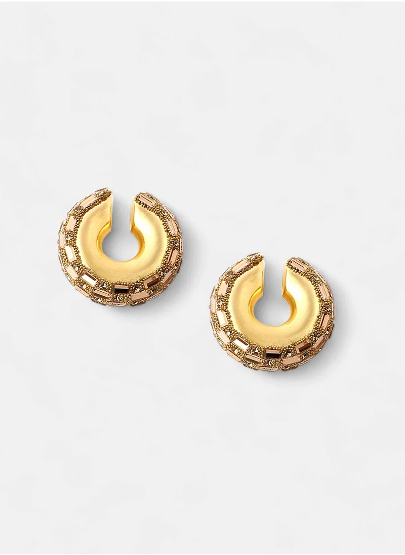 سوهي Stones Studded Ear Cuff Earrings