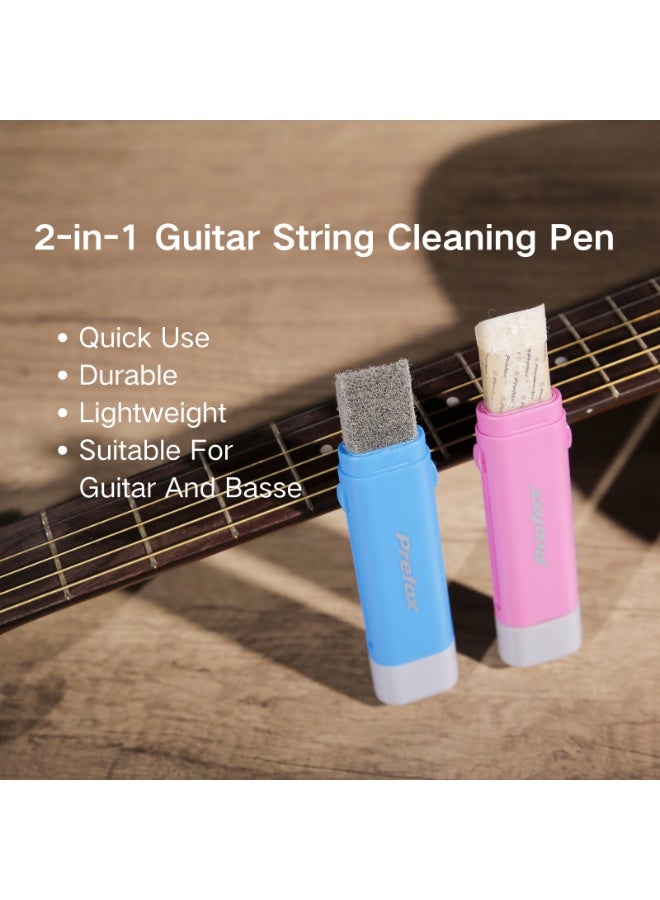 PREFOX Dual-Head Guitar String Care Pen, Rust Removal and Maintenance, Push-Button Design, Red - Image 4
