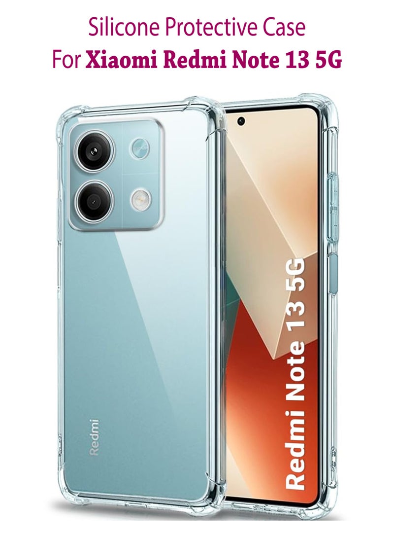 ولديك غطاء حماية خلفي من السيليكون لهاتف Xiaomi Redmi Note 13 5G شفاف - Image 1