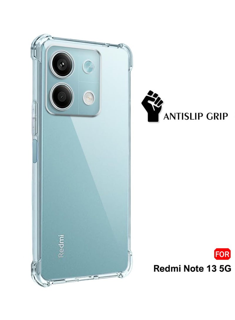 ولديك غطاء حماية خلفي من السيليكون لهاتف Xiaomi Redmi Note 13 5G شفاف - Image 3