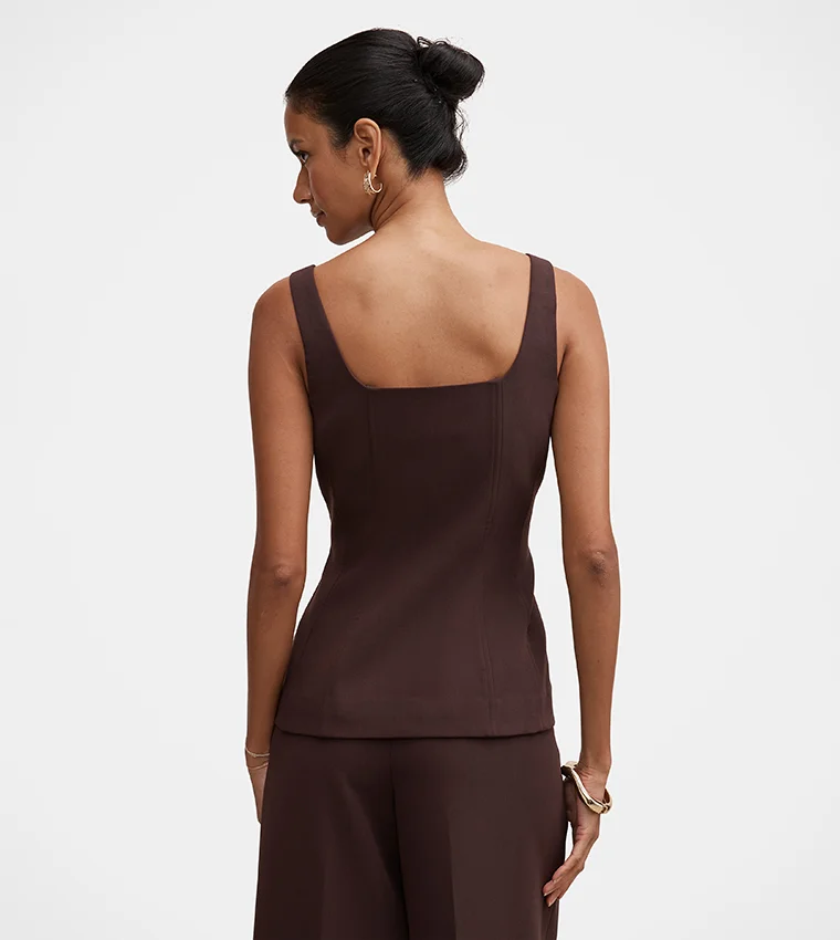 فورايفر نيو Lee Petite Square Neck Waistcoat