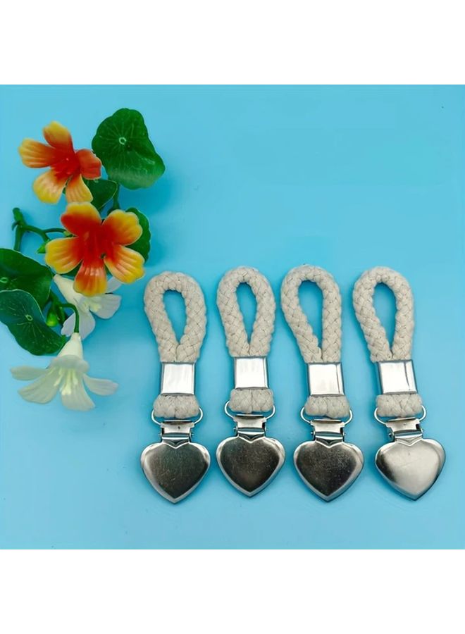 White Collapsible Towel Clip Heavy Duty Adjustable Bathroom Kitchen Holder Rust Resistant - Image 3