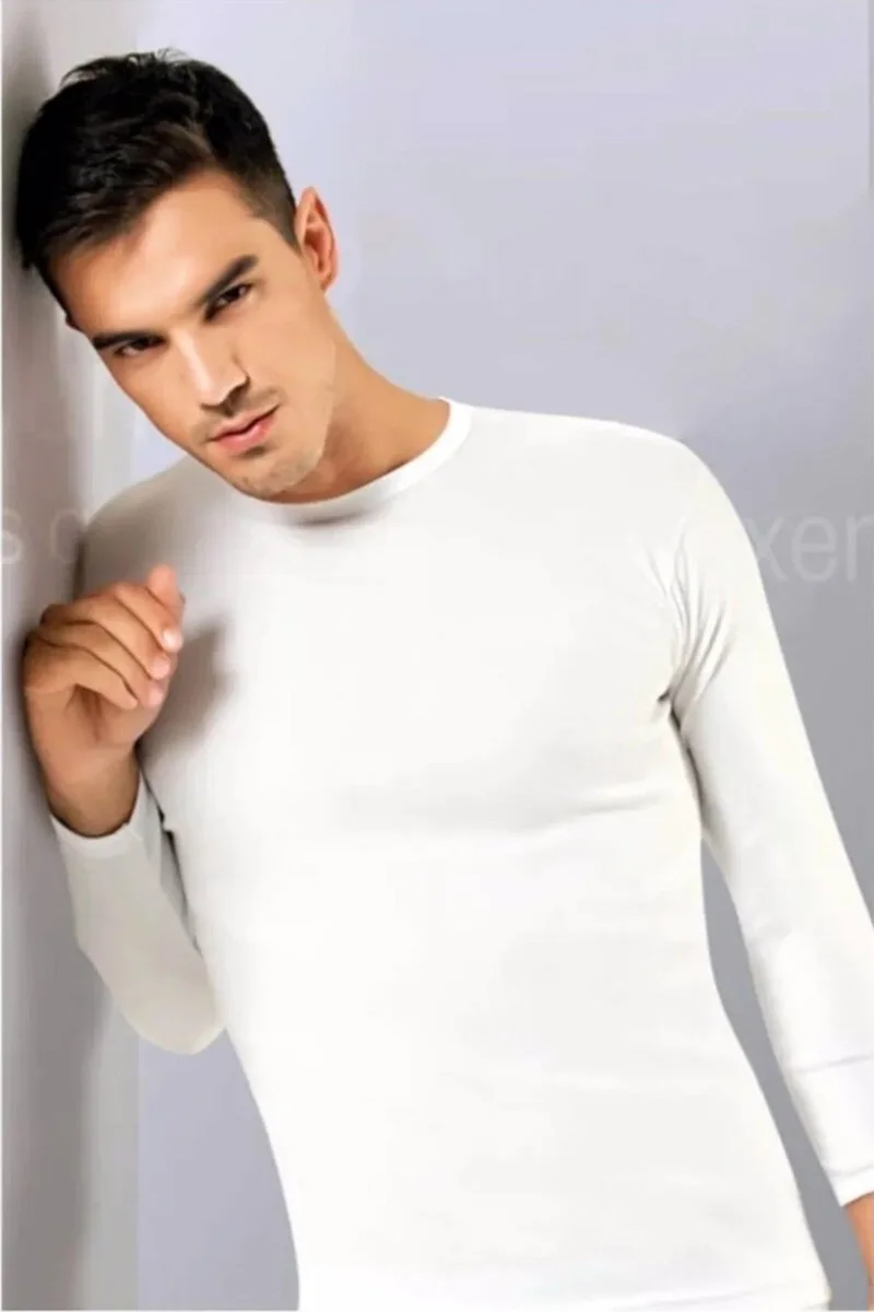 Tutku Elit Men's Crew Neck Lycra Long Sleeve Undershirt Undershirt 1302 - 3 Pieces