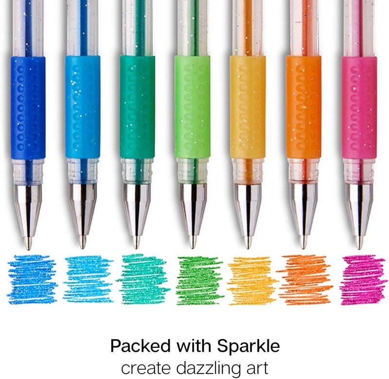 KINGART 400-12 Glitter 12 Pack with 50% More Ink Artists Soft Grip Gel Pen Set, One Size, Vivid Colors - Image 4