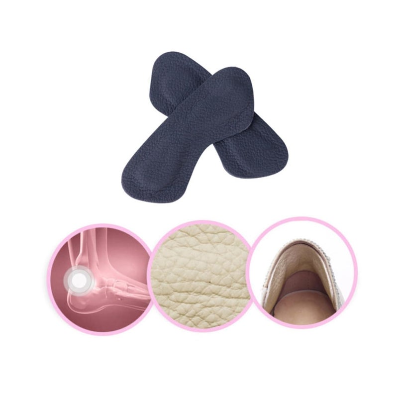 Self Adhesive Leather Heel Grips Protectors For Blister Prevention Black - Image 3