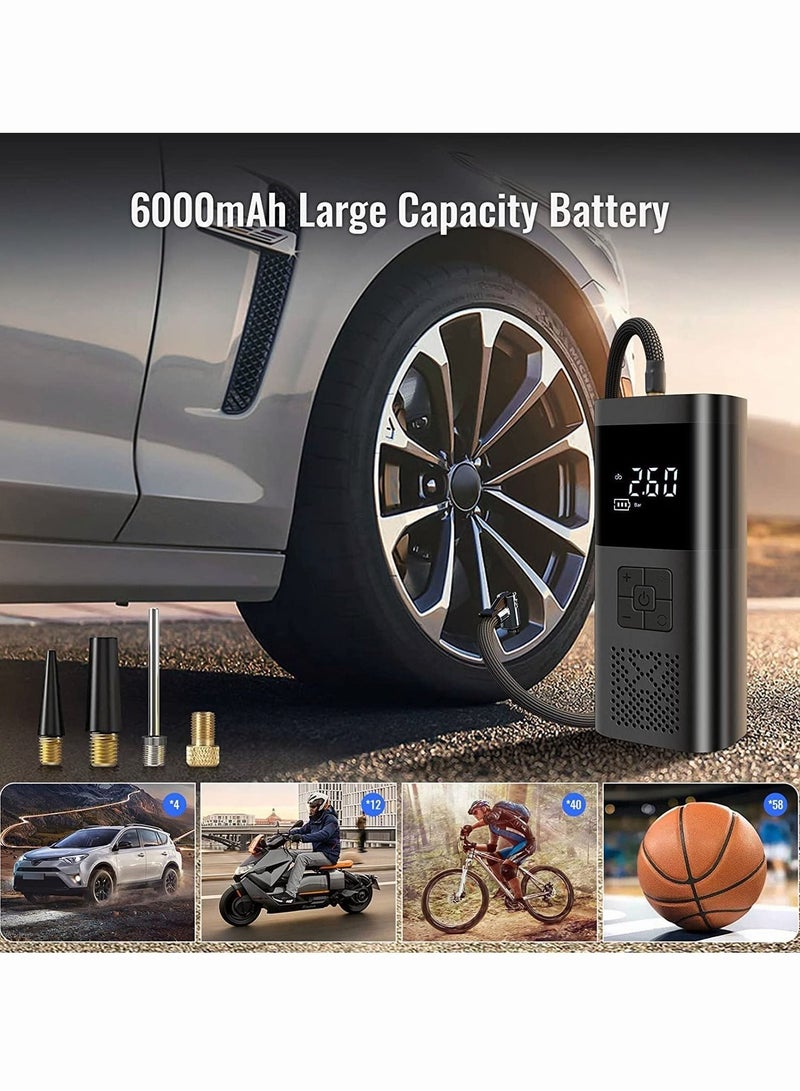 مضخة نفخ إطارات السيارة المحمولة بضغط الهواء، نفخ سريع 150 رطل لكل بوصة مربعة مع شاشة LCD مزدوجة، [لاسلكية وقوة قوية] مضخة إطارات كهربائية للسيارة والدراجات النارية والكرات - Image 5