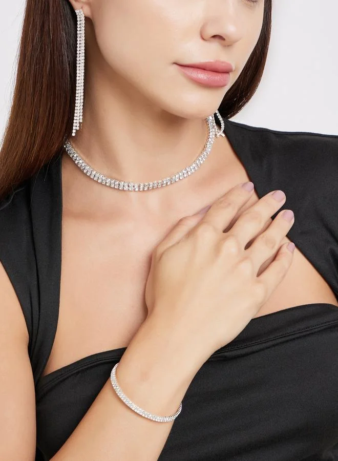 Styli 3-Piece Embellished Necklace, Earrings and Bracelet Set