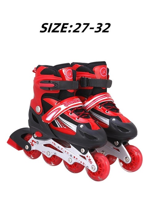 Adjustable Illuminating Inline Skates With Light Up Wheels