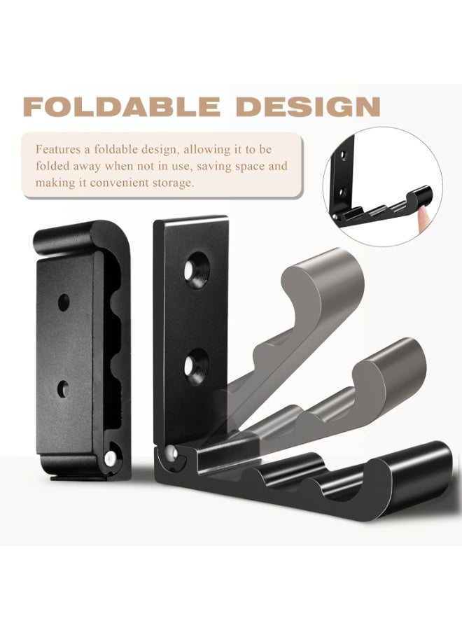 HOMESTAR 6 PCS Heavy Duty Folding Wall Hooks, Sturdy Black Wall Mounted Hooks for Coats, Towels, Backpacks, Bags, Space Saving Wave Design for Living Room, Bedroom Organization - Image 4
