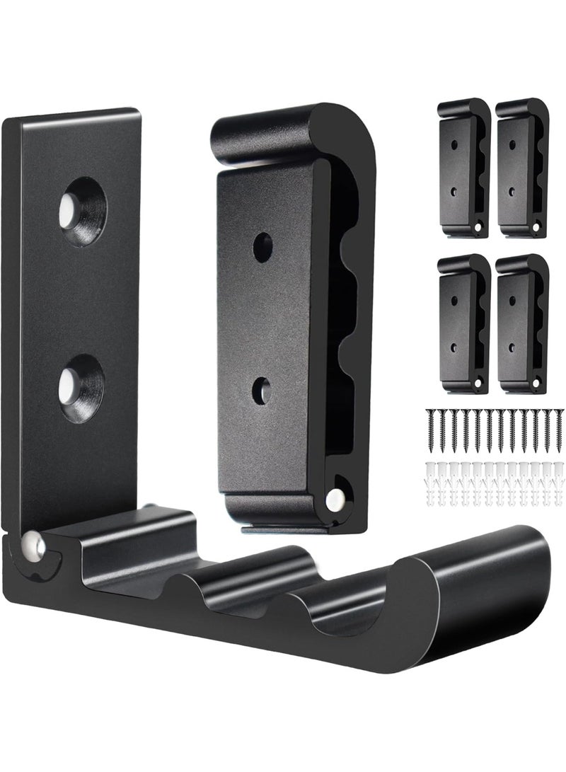 HOMESTAR 6 PCS Heavy Duty Folding Wall Hooks, Sturdy Black Wall Mounted Hooks for Coats, Towels, Backpacks, Bags, Space Saving Wave Design for Living Room, Bedroom Organization - Image 1