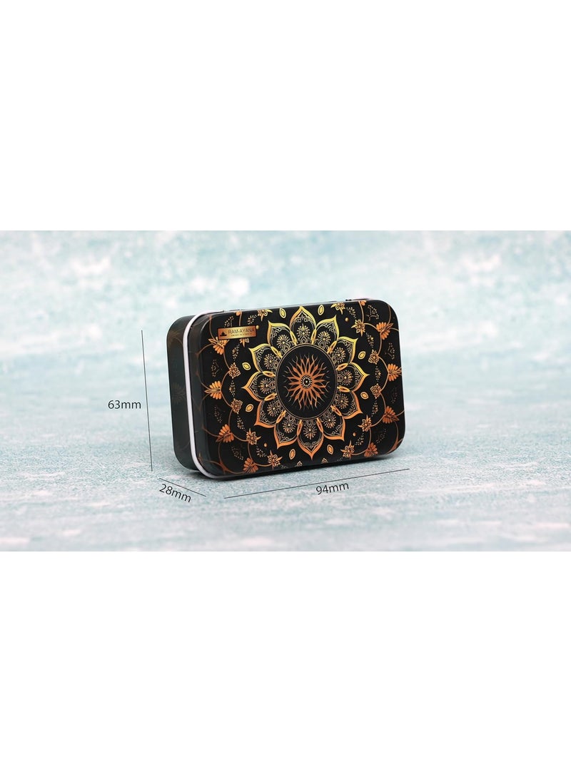 RAM-AYANA Floral Metal Storage Tin Box 63 x 28 x 94 cm with Black Golden Ramlalla Inscription Decorative Organizer for Spiritual Items  - Image 2