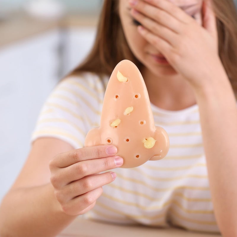 KH866 Pimple Popping Stress Relief Simulator â€“ Squeeze Nose Acne Blackhead Remover Popper with 30ml Filler Solution Tools, Reusable Self-Filling Gadget for Adults Teens, Weird Novelty Funny Anxiety Relief - Image 2