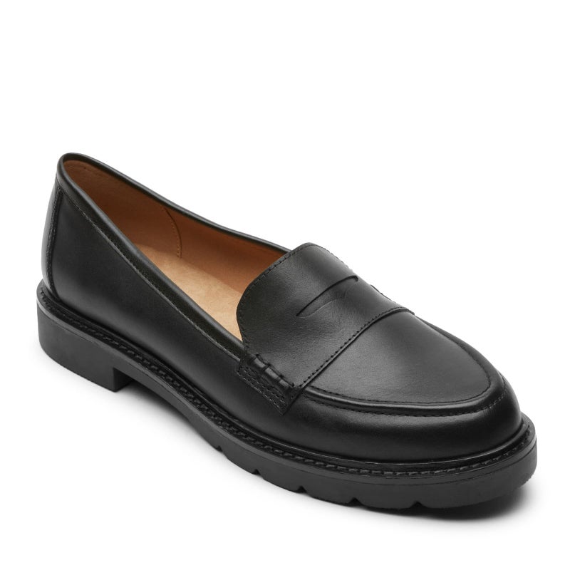 Rockport womens Kacey Penny Loafer, Black Leather, 8 US - Image 2