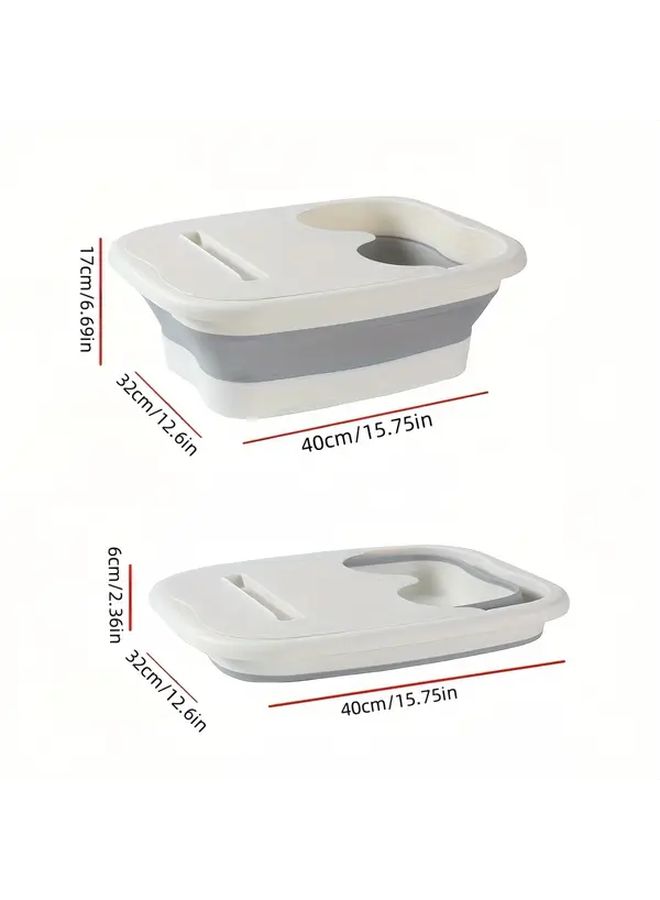 Foldable Portable Foot Bath Spa Tub Heavy Duty Collapsible Plastic Soaking Basin - Image 3