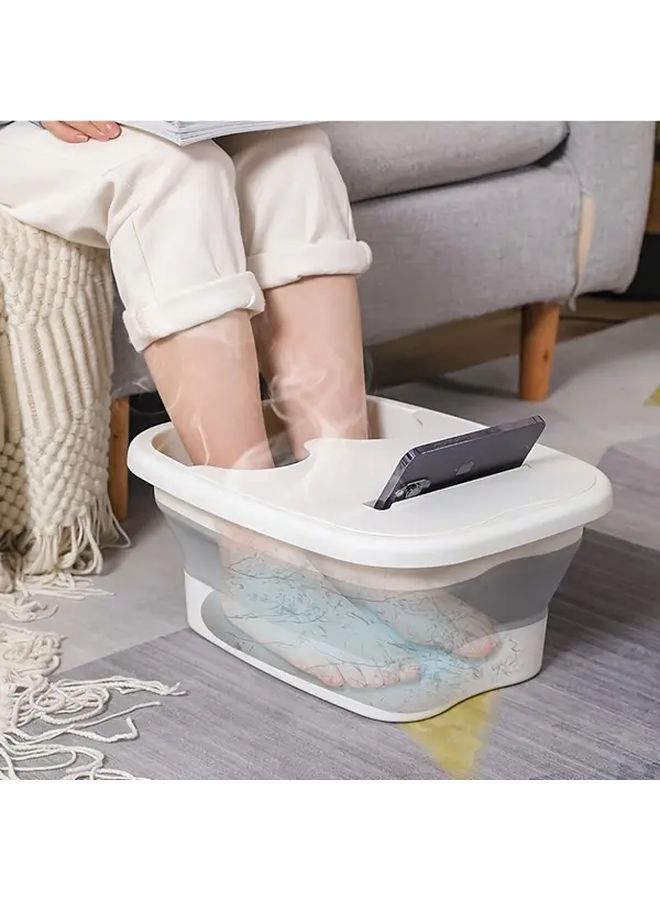 Foldable Portable Foot Bath Spa Tub Heavy Duty Collapsible Plastic Soaking Basin - Image 1