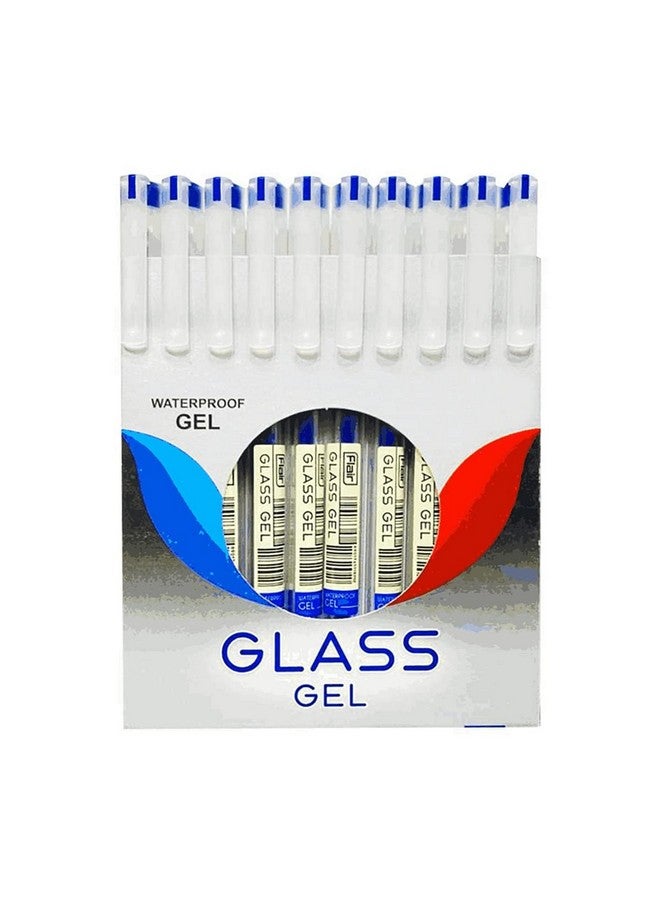FLAIR Glass Gel Pen Wallet Pack | Tip Size 0.6 mm | Water Proof Ink For Smooth Flow System | Low-Viscosity Ink For Smudge Free Writing | Blue ink, Pack of 10 - Image 2