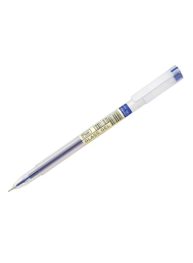 FLAIR Glass Gel Pen Wallet Pack | Tip Size 0.6 mm | Water Proof Ink For Smooth Flow System | Low-Viscosity Ink For Smudge Free Writing | Blue ink, Pack of 10 - Image 3