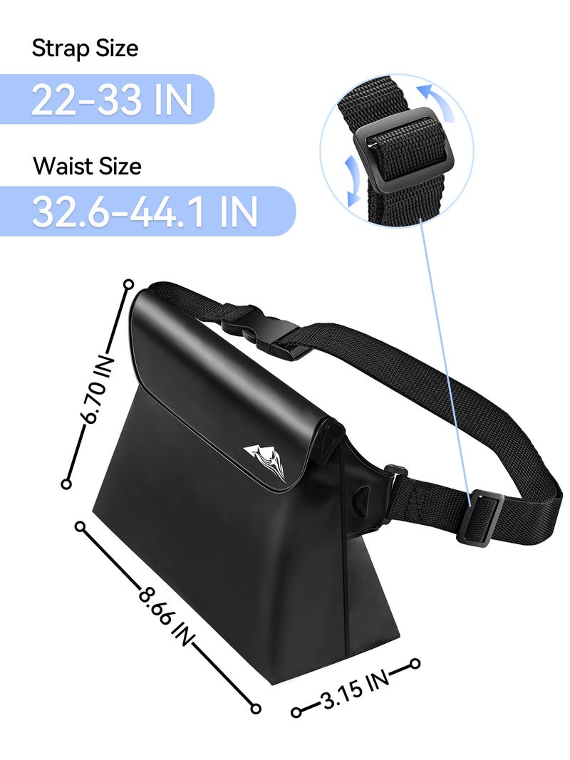 HEETA 2-Pack Waterproof Pouch with Waist Strap, Screen Touchable Dry Bag with Adjustable Belt for Phone Valuables for Kayaking Swimming Snorkeling Boating Fishing Surfing Beach (Black & White) - Image 4