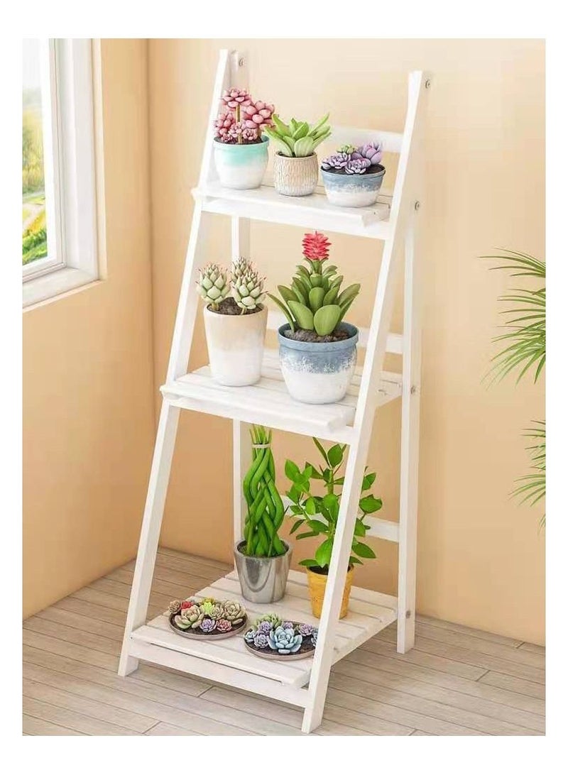 FFD Wooden Foldable Flower Stand & Plant Shelf – Versatile Display Storage Rack for Bedroom, Office, Garden, Balcony, Living Room, and Restaurants - Image 1