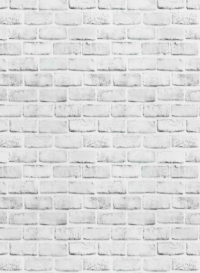 Timeet Brick Wallpaper Peel and Stick Wallpaper White Grey Brick Contact Paper 3D Brick Wall Paper Stick and Peel Wallpaper Removable for Bedroom Living Room Decoration 17.7in x 78.7in - Image 1