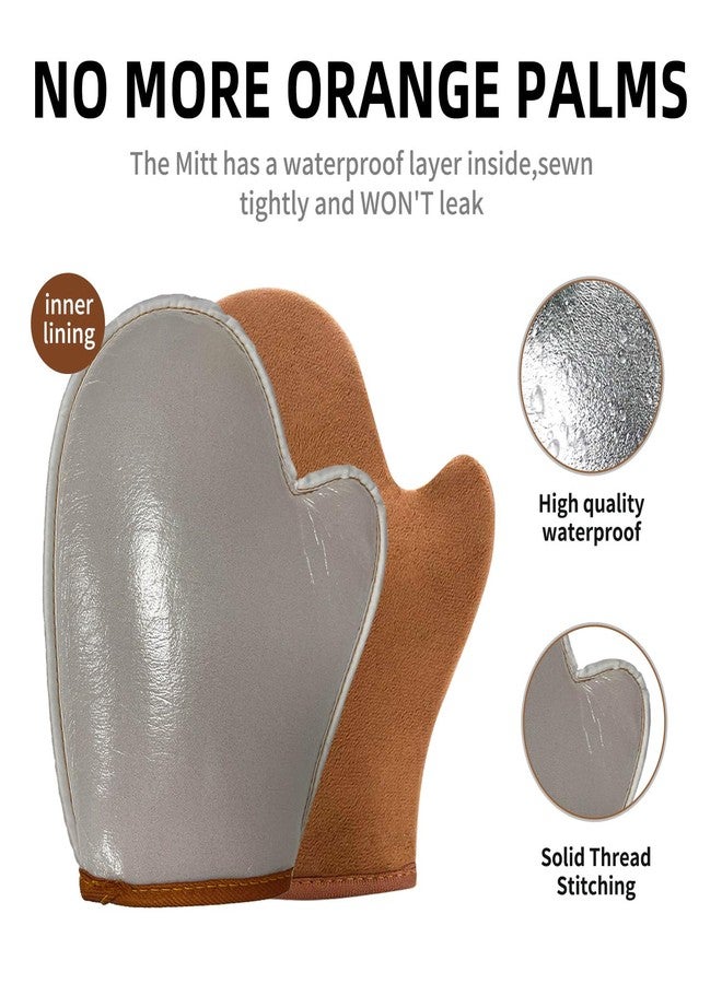 FUNAN Self Tanning Applicator Kit with Tanning Glove for Self Tan Mitt, Back Lotion Applicator, Mini Mitt and Ultra Soft Self Tanner Brush Bamboo Kabuki Brush, Brown - Image 4