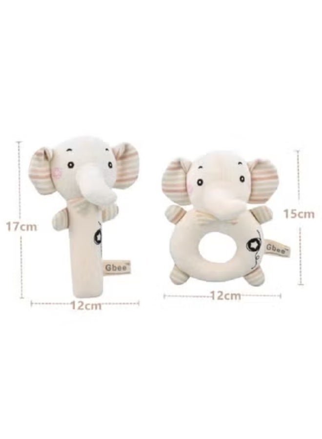 جبيه طقم ألعاب خشخيشات من القطن العضوي مصنوع من مواد عالية الجودة للأطفال، ألعاب تعليمية للأطفال الرضع - Image 2