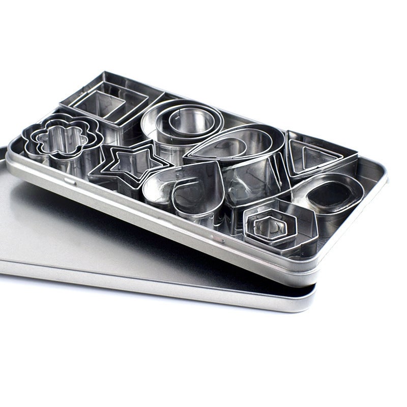 Baking Mold Set Stainless Steel 430 Rust-Resistant 30-Piece - Versatile Shapes With Iron Box Packaging for Daily Kitchen Use - Image 5